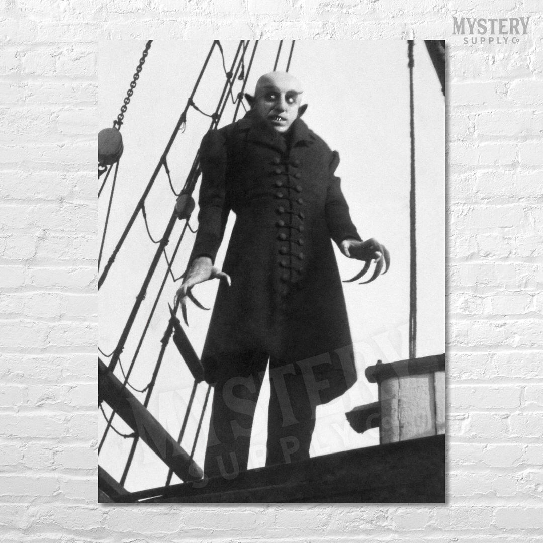 Nosferatu 1922 vintage horror monster vampire movie Dracula Count Orlok photo poster reproduction from Mystery Supply Co. @mysterysupplyco