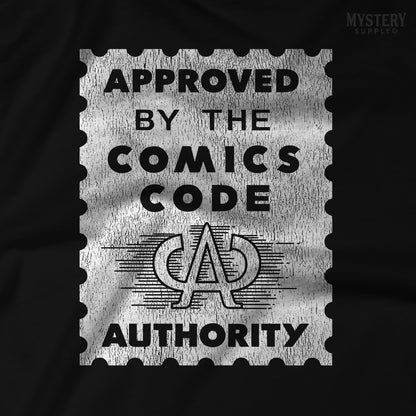 Approved by the Comics Code Mens Womens Unisex vintage comic book T-Shirt from Mystery Supply Co. @mysterysupplyco