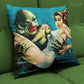 Creature from the Black Lagoon 1954 vintage horror monster gill man double sided decorative throw pillow cover home decor from Mystery Supply Co. @mysterysupplyco