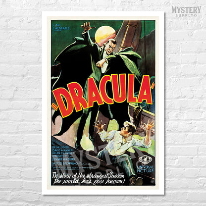 Dracula 1931 vintage horror monster vampire movie poster reproduction from Mystery Supply Co. @mysterysupplyco