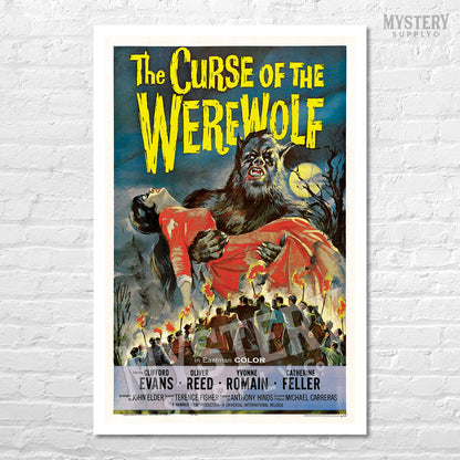 The Curse of the Werewolf 1961 vintage horror monster movie poster reproduction from Mystery Supply Co. @mysterysupplyco