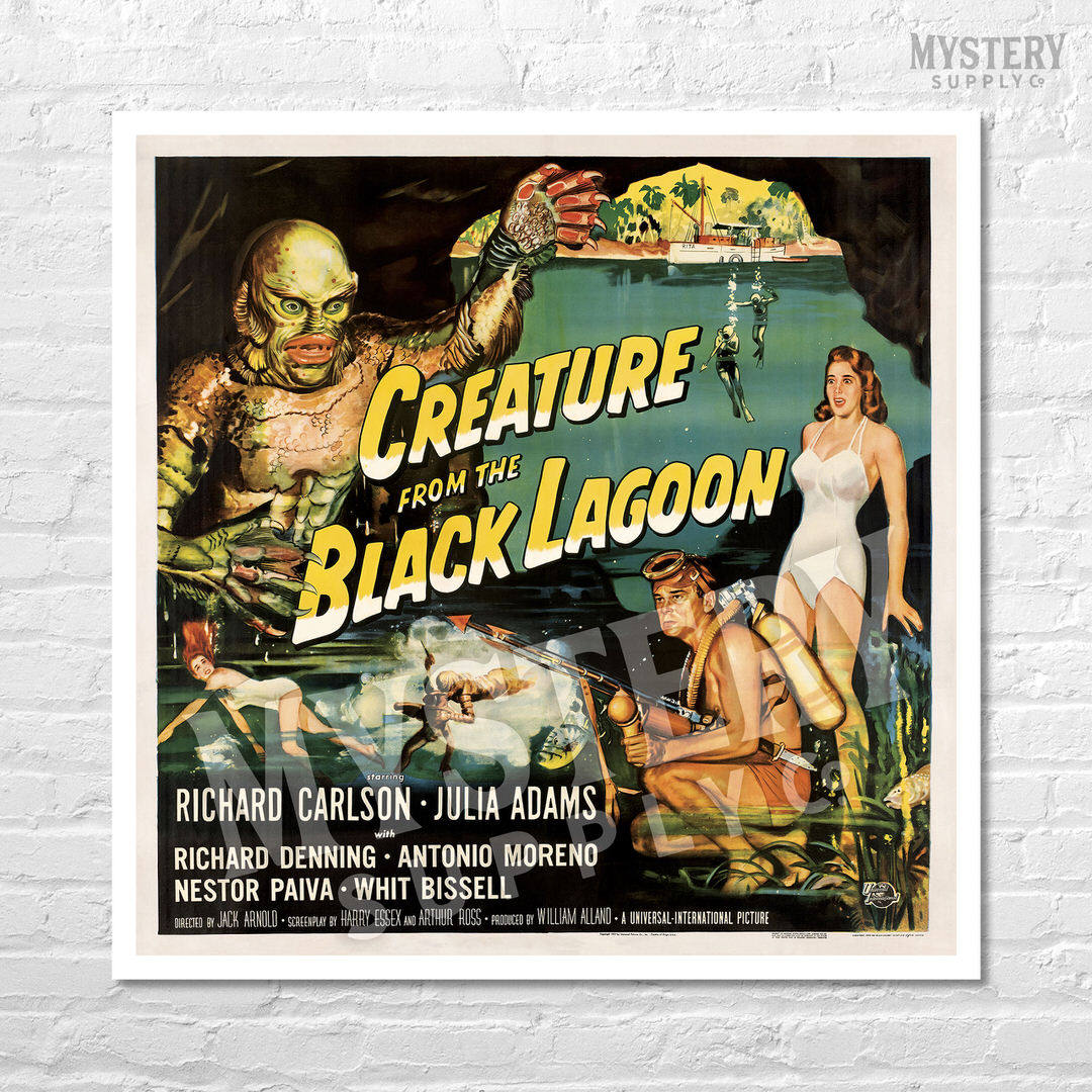 Creature From The Black Lagoon 1954 Horror Monster Movie Poster creature-from-the-black-lagoon-1954-horror-monster-movie-poster