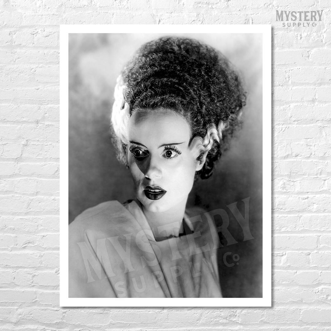 Bride of Frankenstein 1935 Vintage Elsa Lanchester Horror Movie Monster Black and White Photo reproduction from Mystery Supply Co. @mysterysupplyco