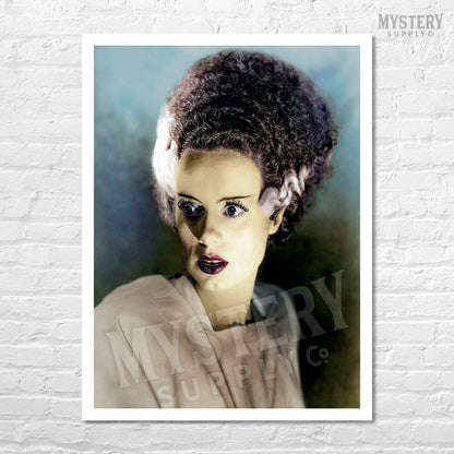 Bride of Frankenstein 1935 Vintage Elsa Lanchester Horror Movie Monster Color Photo reproduction from Mystery Supply Co. @mysterysupplyco