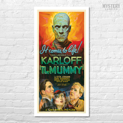 The Mummy 1932 vintage horror monster Boris Karloff movie poster reproduction from Mystery Supply Co. @mysterysupplyco