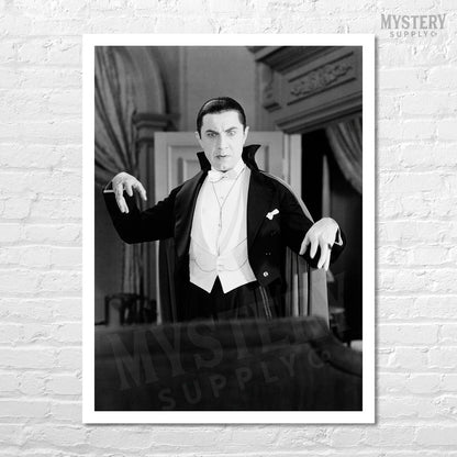 Dracula 1930s Vintage Bela Lugosi Horror Movie Vampire Monster Creepy Pose Black and White Photo reproduction from Mystery Supply Co. @mysterysupplyco