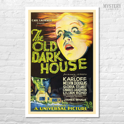 The Old Dark House 1932 vintage horror Boris Karloff movie poster reproduction from Mystery Supply Co. @mysterysupplyco