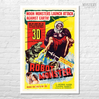 Robot Monster 1953 vintage science fiction lizard alien martian movie poster reproduction from Mystery Supply Co. @mysterysupplyco