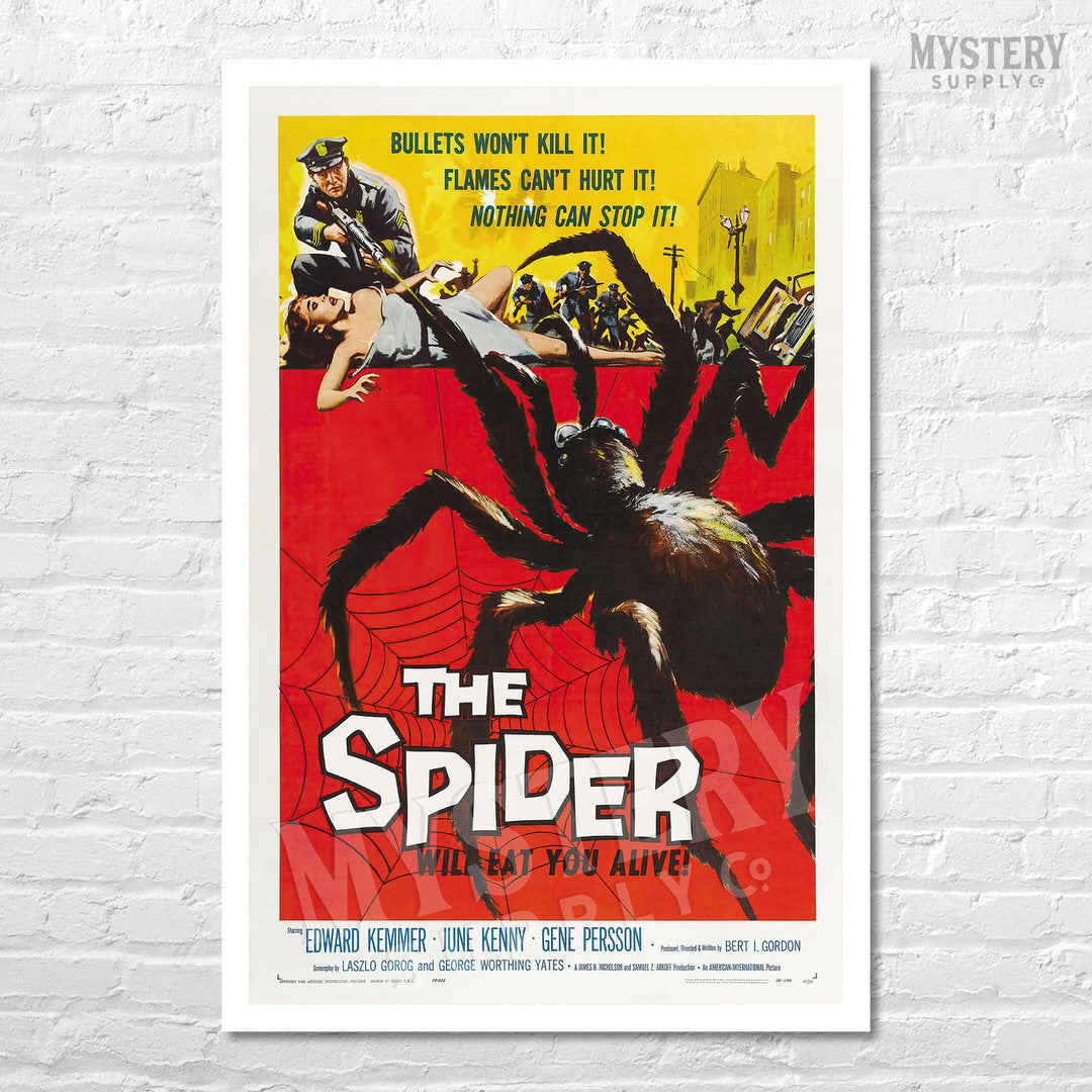 The Spider 1958 vintage science fiction horror monster movie poster reproduction from Mystery Supply Co. @mysterysupplyco