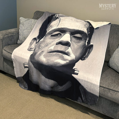 Frankenstein 1931 Vintage Horror Movie Monster Plush Fleece Sherpa Blanket from Mystery Supply Co. @mysterysupplyco