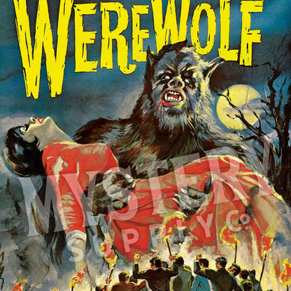 The Curse of the Werewolf 1961 vintage horror monster movie poster reproduction from Mystery Supply Co. @mysterysupplyco