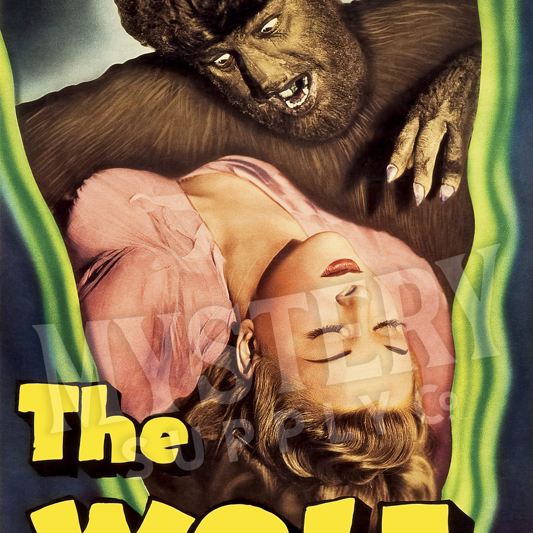 The Wolf Man 1941 vintage horror Lon Chaney Jr. monster werewolf movie poster reproduction from Mystery Supply Co. @mysterysupplyco