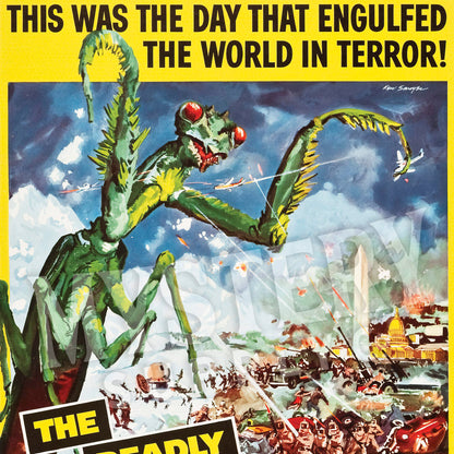 The Deadly Mantis 1957 vintage science fiction horror monster movie poster reproduction from Mystery Supply Co. @mysterysupplyco