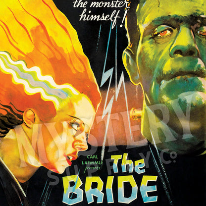 The Bride of Frankenstein 1935 vintage horror monster movie poster reproduction from Mystery Supply Co. @mysterysupplyco