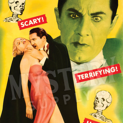 Dracula 1951 vintage Realart re-release horror monster Bela Lugosi vampire movie poster reproduction from Mystery Supply Co. @mysterysupplyco