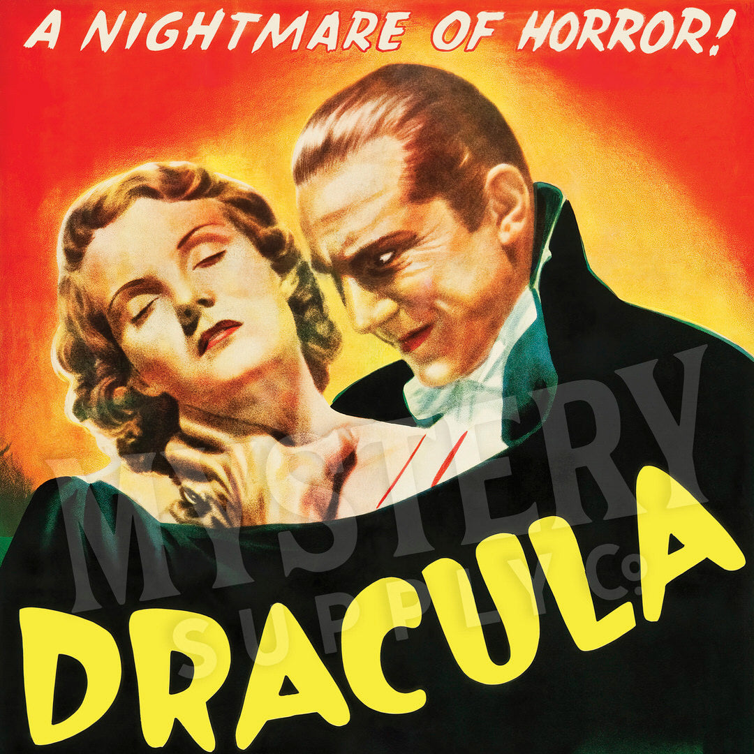 Dracula 1947 vintage horror Bela Lugosi vampire monster movie poster reproduction from Mystery Supply Co. @mysterysupplyco