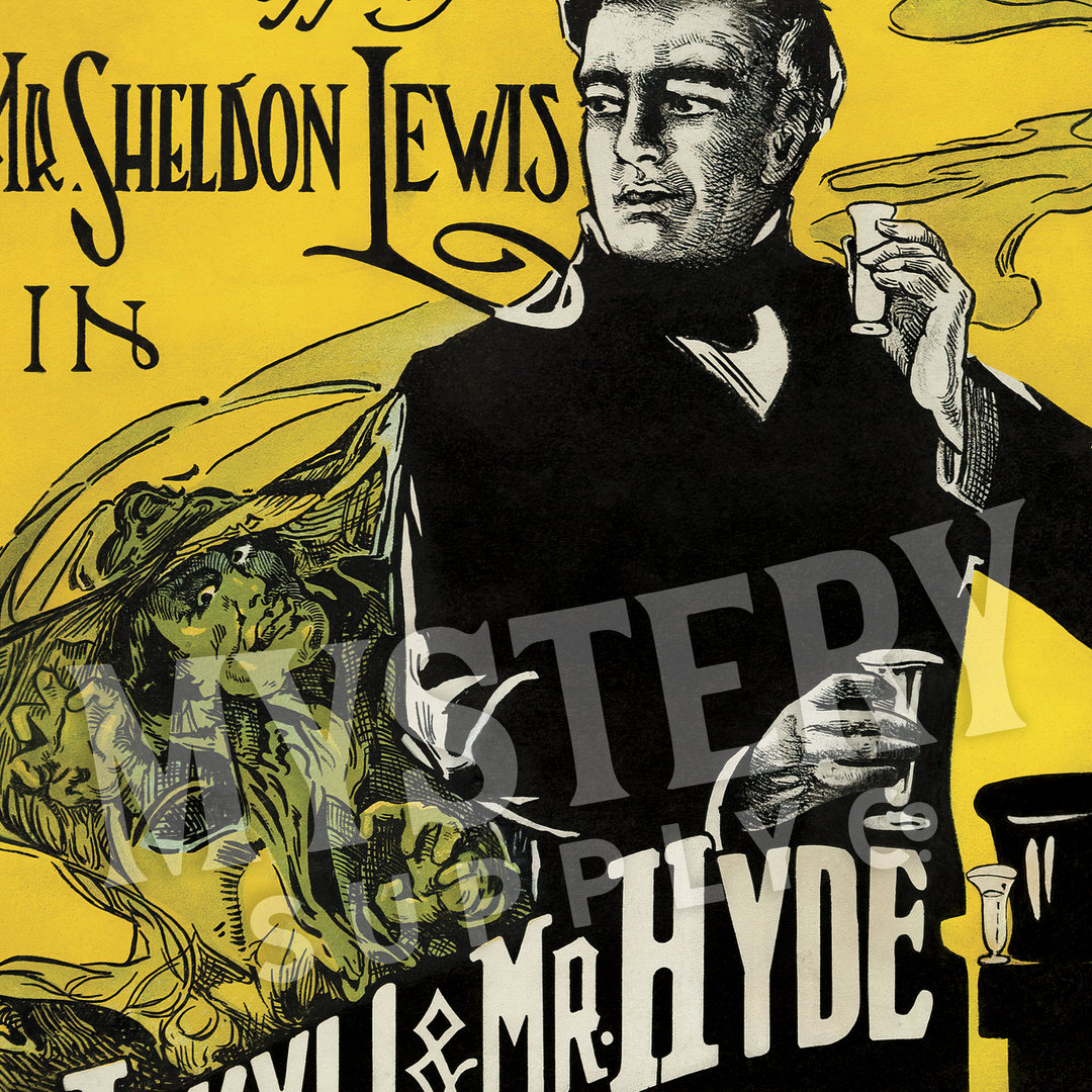 Dr. Jekyll & Mr. Hyde 1920 vintage horror science fiction monster movie poster reproduction from Mystery Supply Co. @mysterysupplyco