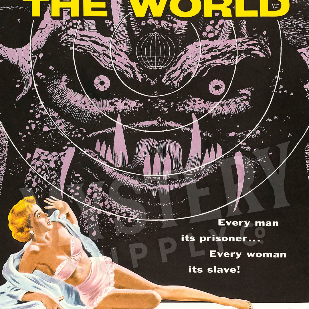 It Conquered the World 1956 vintage science fiction Roger Corman space alien martian movie poster reproduction from Mystery Supply Co. @mysterysupplyco