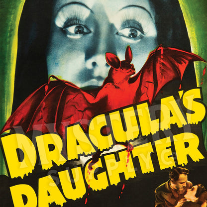 Draculas Daughter 1949 vintage horror vampire bat monster re-release movie poster reproduction from Mystery Supply Co. @mysterysupplyco