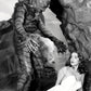 Creature from the Black Lagoon 1954 vintage horror monster Julie Adams swim suit and the gill man black and white photo reproduction from Mystery Supply Co. @mysterysupplyco