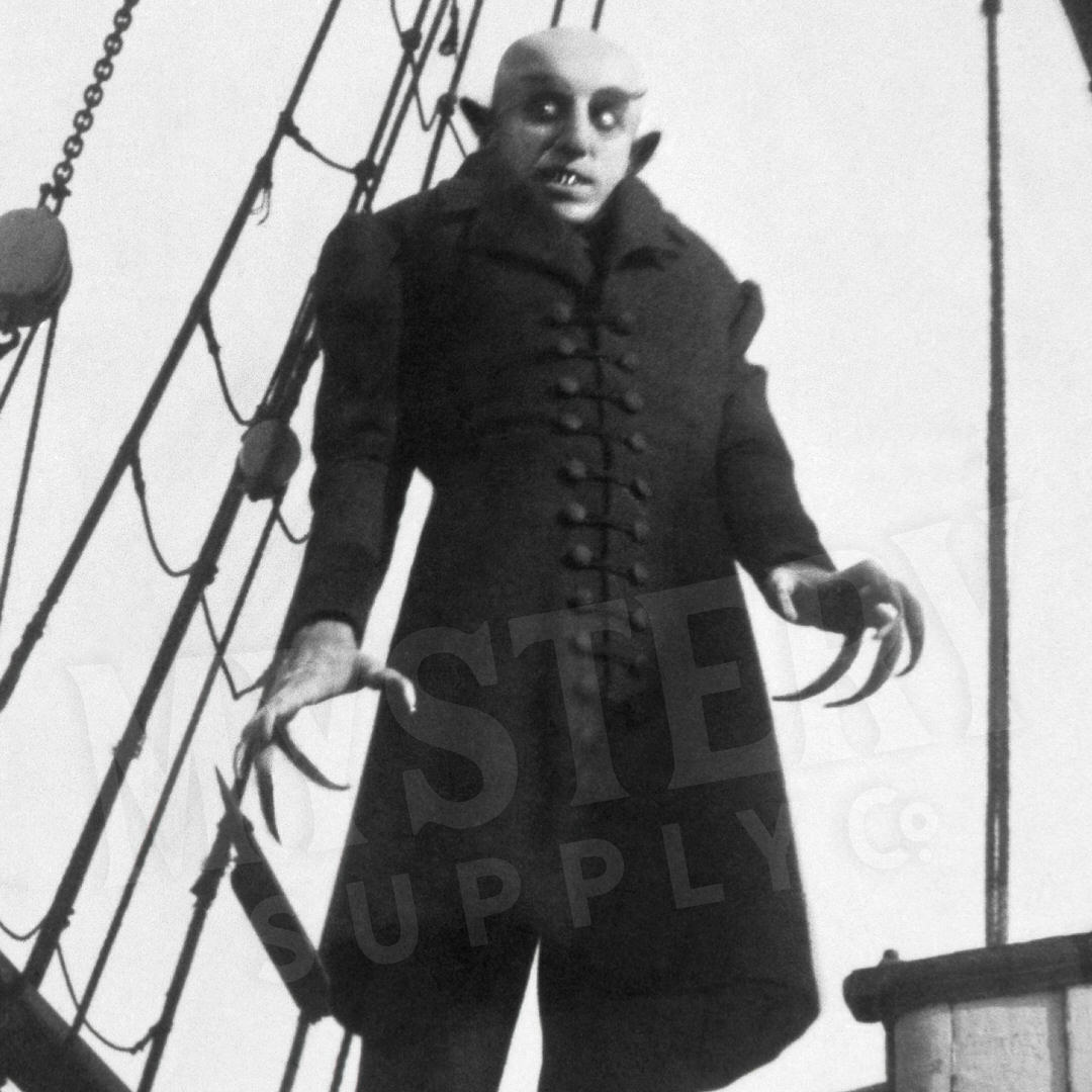 Nosferatu 1922 vintage horror monster vampire movie Dracula Count Orlok photo poster reproduction from Mystery Supply Co. @mysterysupplyco