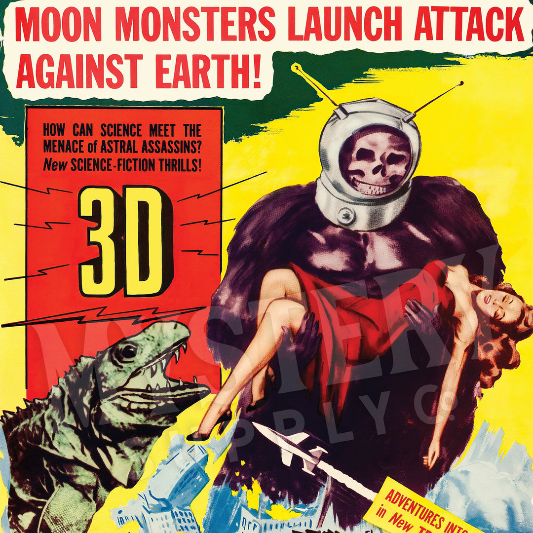 Robot Monster 1953 vintage science fiction lizard alien martian movie poster reproduction from Mystery Supply Co. @mysterysupplyco