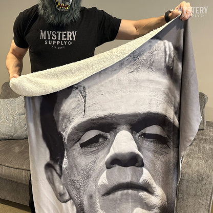 Frankenstein 1931 Vintage Horror Movie Monster Plush Fleece Sherpa Blanket from Mystery Supply Co. @mysterysupplyco