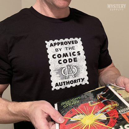 Approved by the Comics Code Mens Womens Unisex vintage comic book T-Shirt from Mystery Supply Co. @mysterysupplyco