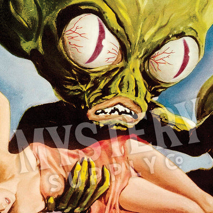 Invasion of the Saucer-Men 1957 vintage science fiction UFO flying saucer alien martian movie poster reproduction from Mystery Supply Co. @mysterysupplyco