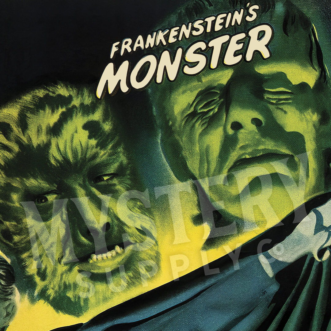 House of Dracula 1945 vintage horror vampire Frankenstein Wolf Man Mad Doctor Hunchback Universal monster movie poster reproduction from Mystery Supply Co. @mysterysupplyco