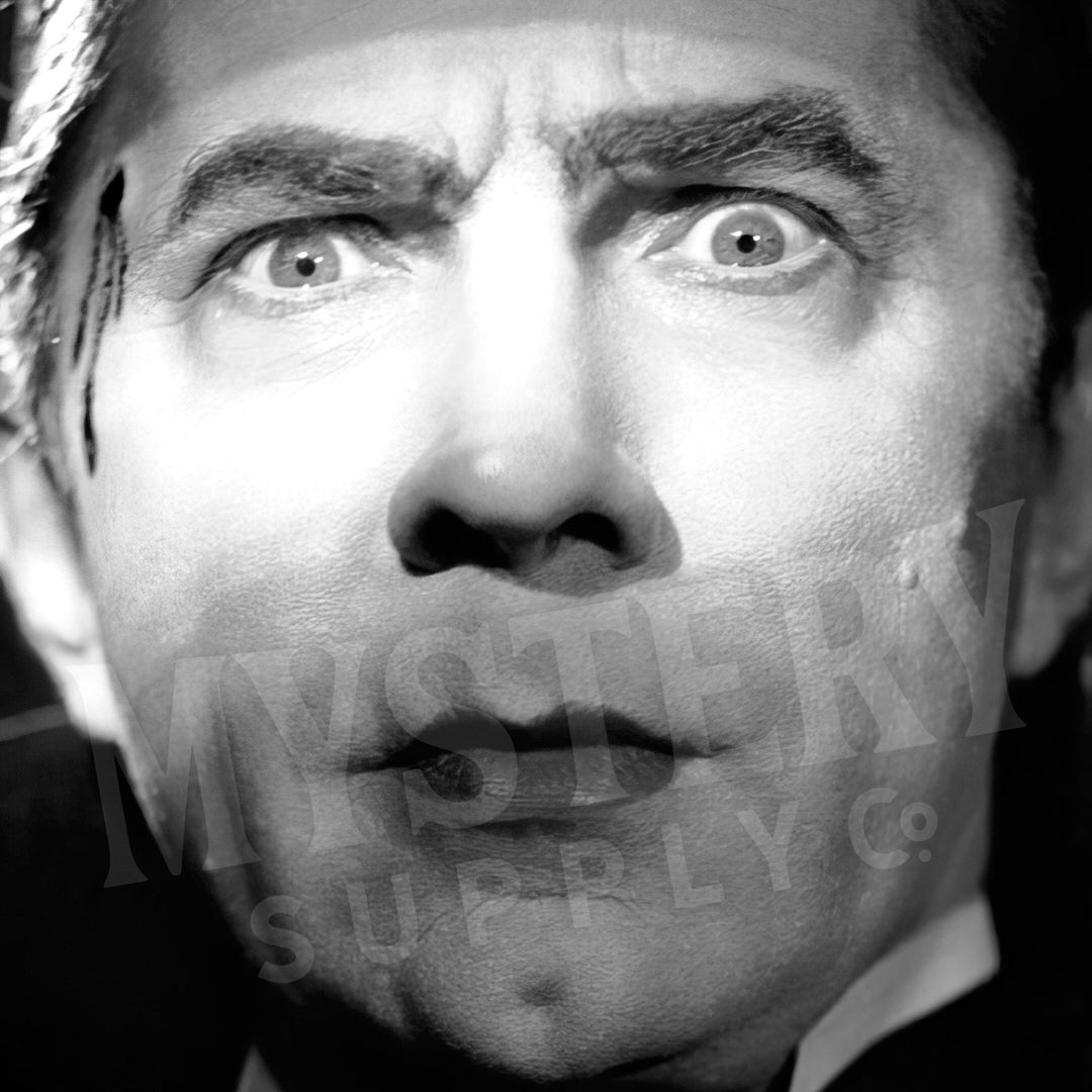Dracula 1930s Vintage Bela Lugosi Horror Movie Vampire Monster Black and White Photo reproduction from Mystery Supply Co. @mysterysupplyco