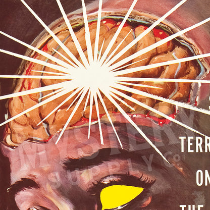 The Brain Eaters 1958 vintage horror science fiction fangs movie poster reproduction from Mystery Supply Co. @mysterysupplyco