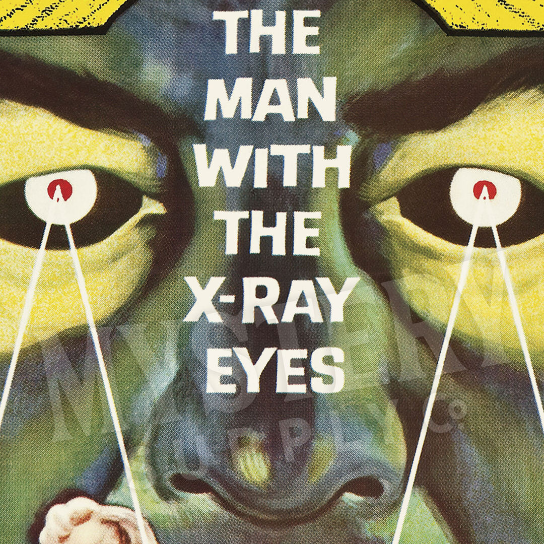 X - The Man With The X-Ray Eyes 1963 vintage science fiction Roger Corman movie poster reproduction from Mystery Supply Co. @mysterysupplyco