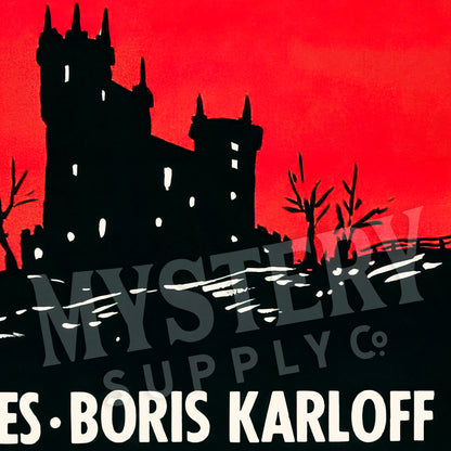 Frankenstein 1960s reissue vintage horror monster movie poster reproduction from Mystery Supply Co. @mysterysupplyco