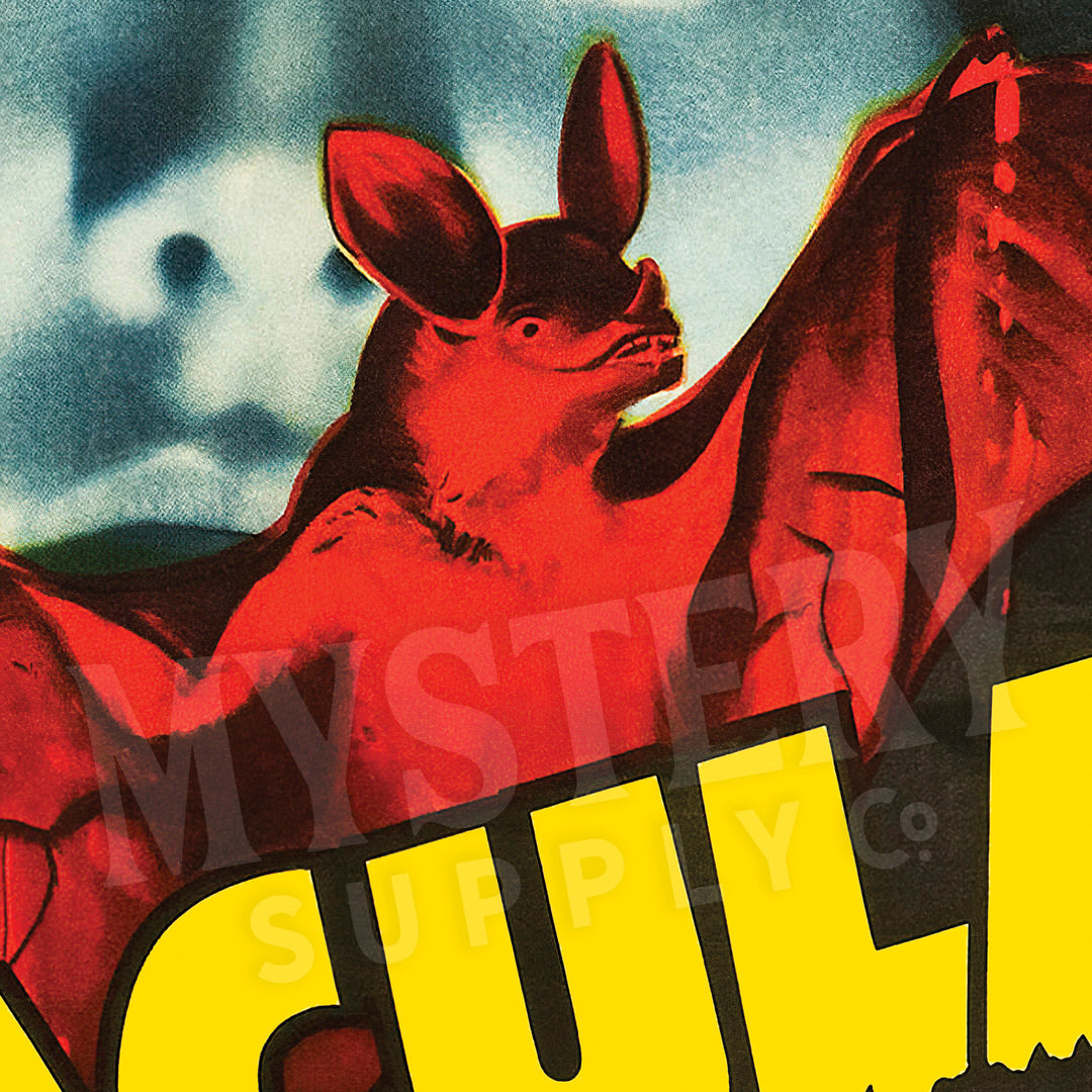Draculas Daughter 1949 vintage horror vampire bat monster re-release movie poster reproduction from Mystery Supply Co. @mysterysupplyco