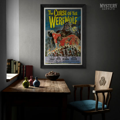 The Curse of the Werewolf 1961 vintage horror monster movie poster reproduction from Mystery Supply Co. @mysterysupplyco