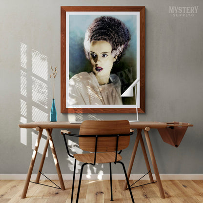 Bride of Frankenstein 1935 Vintage Elsa Lanchester Horror Movie Monster Color Photo reproduction from Mystery Supply Co. @mysterysupplyco