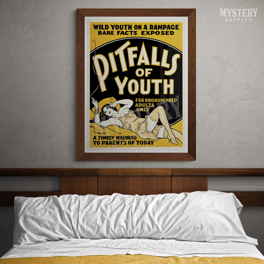 Pitfalls of Youth 1936 vintage marijuana reefer weed cannabis exploitation movie poster reproduction from Mystery Supply Co. @mysterysupplyco