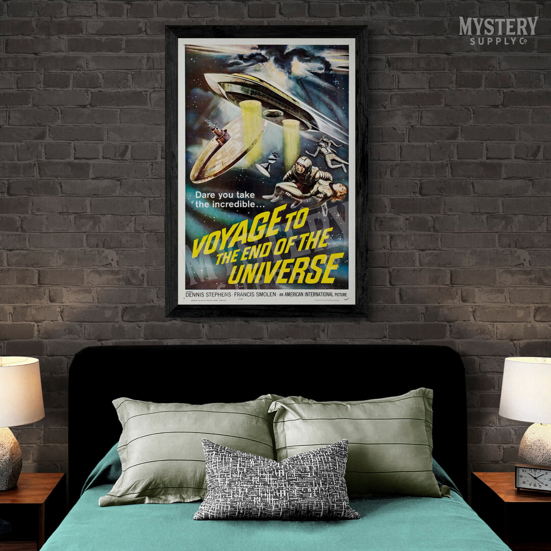 Voyage to the End of the Universe 1964 vintage science fiction space spaceship astronaut movie poster reproduction from Mystery Supply Co. @mysterysupplyco