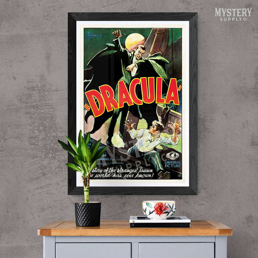 Dracula 1931 vintage horror monster vampire movie poster reproduction from Mystery Supply Co. @mysterysupplyco