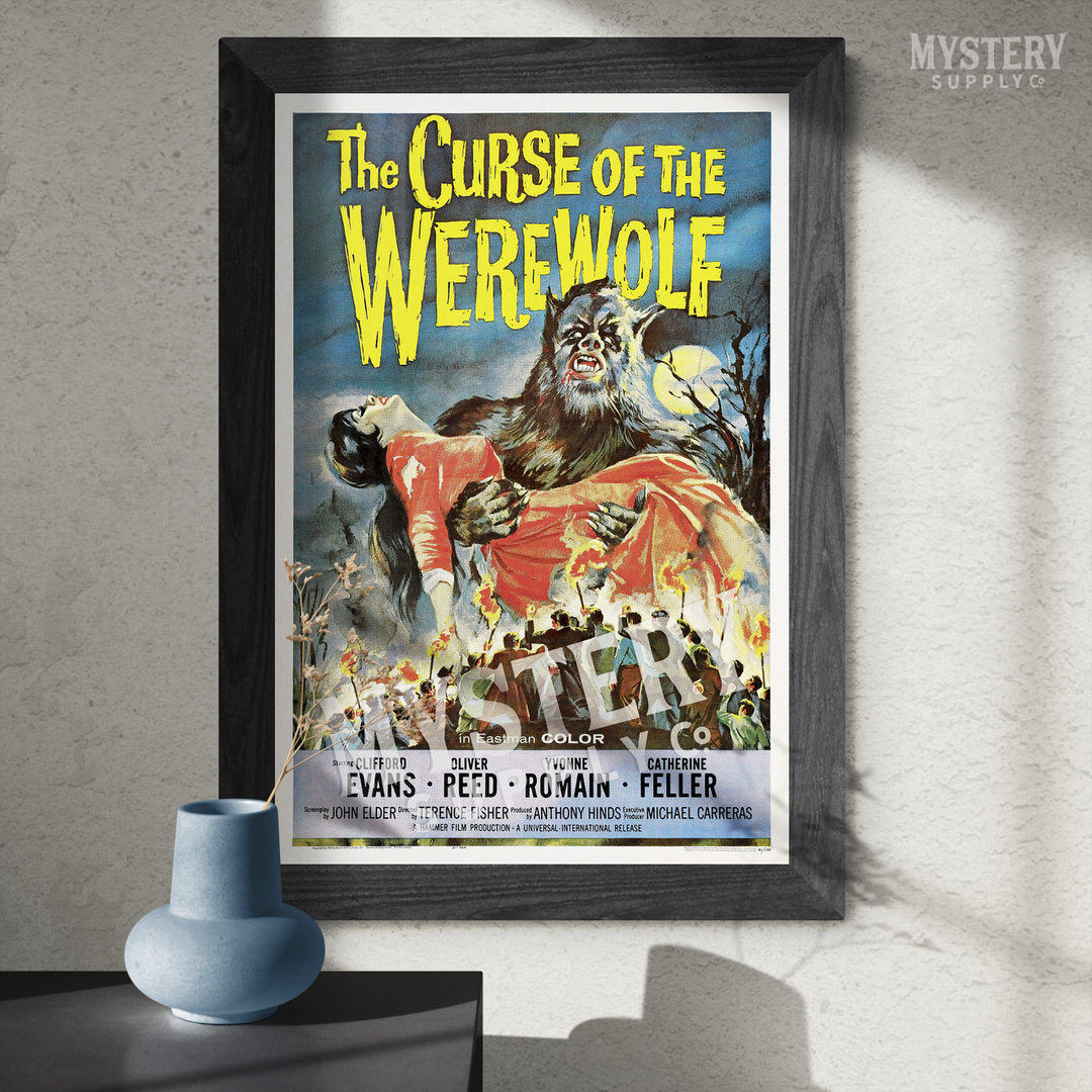 The Curse of the Werewolf 1961 vintage horror monster movie poster reproduction from Mystery Supply Co. @mysterysupplyco