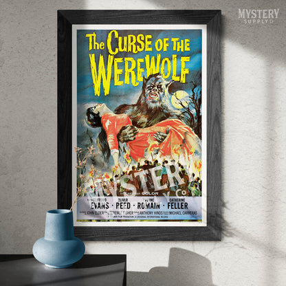 The Curse of the Werewolf 1961 vintage horror monster movie poster reproduction from Mystery Supply Co. @mysterysupplyco