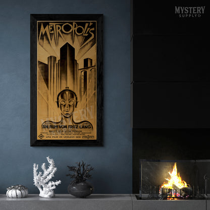 Metropolis 1927 Fritz Lang vintage science fiction sci-fi movie poster reproduction from Mystery Supply Co. @mysterysupplyco