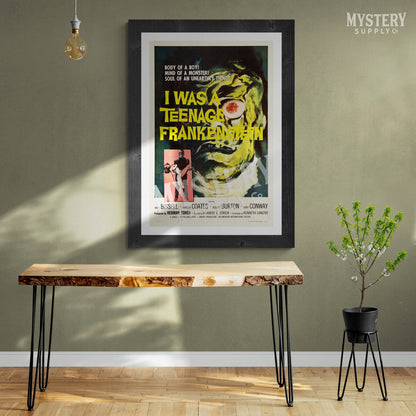 I Was A Teenage Frankenstein 1957 vintage horror monster movie poster reproduction from Mystery Supply Co. @mysterysupplyco