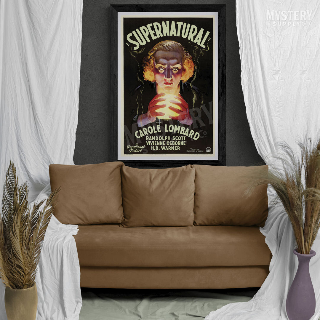 Supernatural 1933 vintage horror psychic seance ghost spiritualism crystal ball movie poster reproduction from Mystery Supply Co. @mysterysupplyco