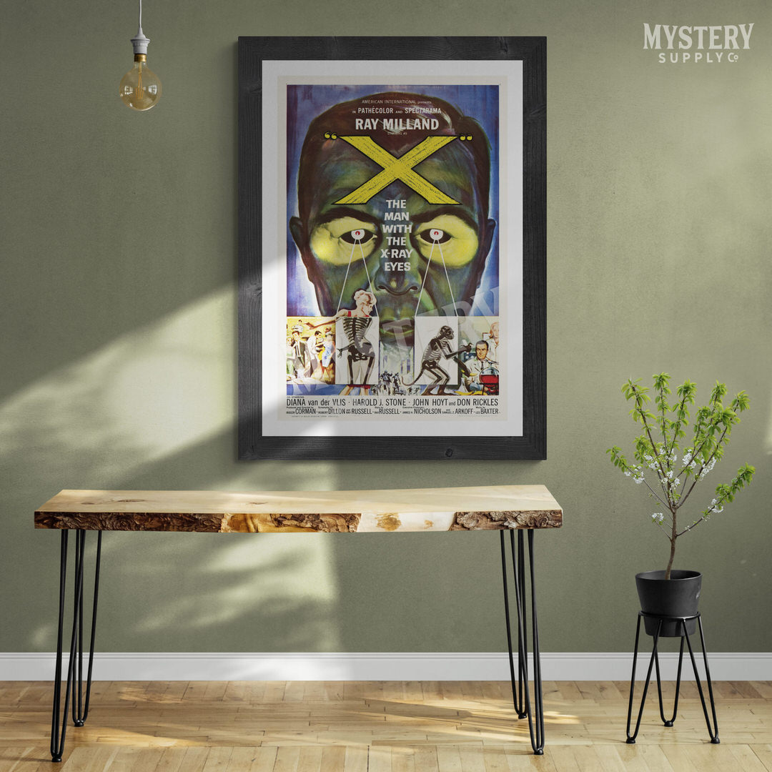 X - The Man With The X-Ray Eyes 1963 vintage science fiction Roger Corman movie poster reproduction from Mystery Supply Co. @mysterysupplyco