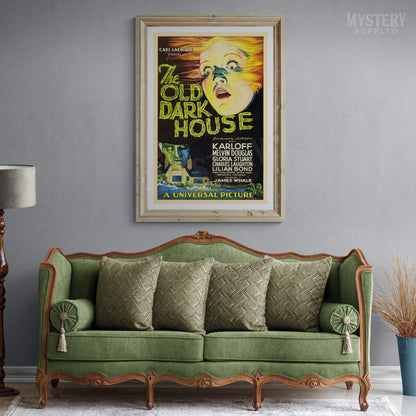 The Old Dark House 1932 vintage horror Boris Karloff movie poster reproduction from Mystery Supply Co. @mysterysupplyco