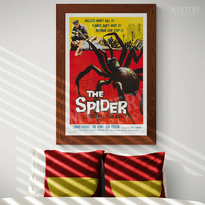 The Spider 1958 vintage science fiction horror monster movie poster reproduction from Mystery Supply Co. @mysterysupplyco