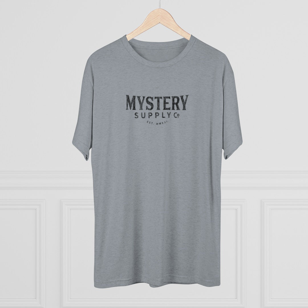 Mystery Supply Co. Classic Text Logo T-Shirt - Gray Heather on hanger