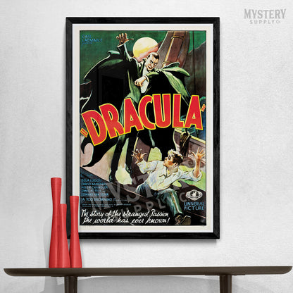 Dracula 1931 vintage horror monster vampire movie poster reproduction from Mystery Supply Co. @mysterysupplyco